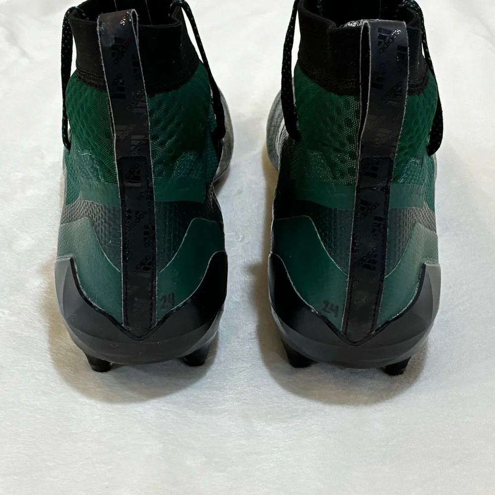 Adidas Adizero 8.0 Mid Football Cleats Dark Green White F35195 Men’s Size 12.5